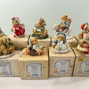 Cherished Teddies Holiday Theme Figures - Lot of 9